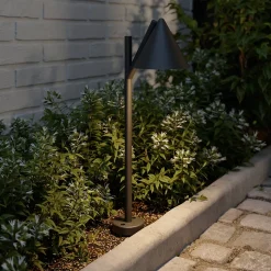 Lampe à piquer extérieure Eriksson LED intégrée 300 lm IP44 GoodHome noir vendue par 3 pièces