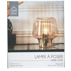 Lampe à Poser - Home Deco Factory - Verre Fumé - Marron