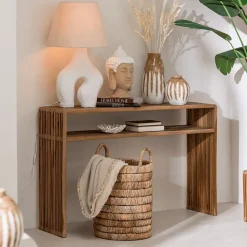 Lampe à poser avec abat jour en papier maché (70x35 cm - Blanc)