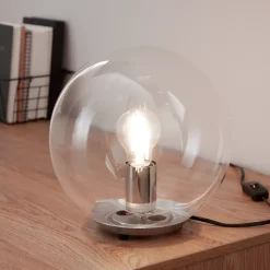 Lampe à poser Barool E27 IP20 verre transparent