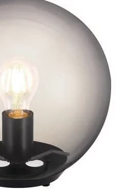 Lampe à poser Barool E27 IP20 verre fumé