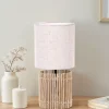 Lampe à poser Bocage effet bois, abat-jour tissu écru Ø15 x H.31cm Seynave