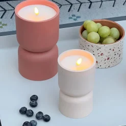 Lampe à poser bougie LED Lovere terracotta IP44 H.17cm Brilliant