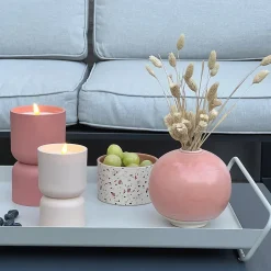 Lampe à poser bougie LED Lovere terracotta IP44 H.14cm Brilliant