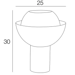 Lampe à poser boule en métal vert E27 15W H.30cm Corep