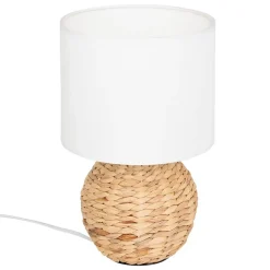 Lampe à poser boule Sand jacinthe beige H37cm - Atmosphera