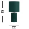 Lampe à poser Ceramique Vert Olive, Abatjour assortis Tissu Vert Olive E14 40w max Haut 51cm Diam 22cm GROOVE