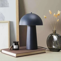 Lampe à poser champignon - Hauteur 32 cm - Gris foncé