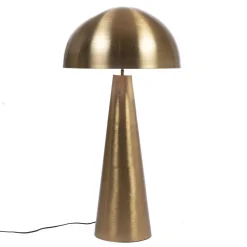 Lampe à poser champignon - Métal doré brossé - 95 x 51 cm - Doré