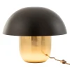Lampe à Poser "Champignon Métal" 40cm Noir & Or