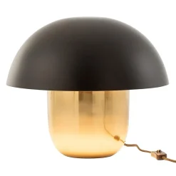 Lampe à Poser "Champignon Métal" 40cm Noir & Or