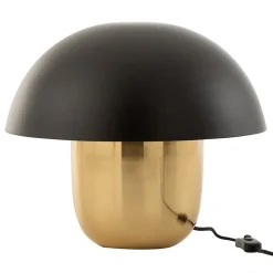 Lampe à Poser "Champignon Métal" 40cm Noir & Or