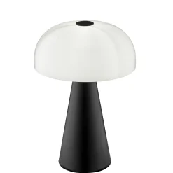 Lampe à poser Crescent métal noir mat et verre H.35,3cm IP20 E14 Brilliant