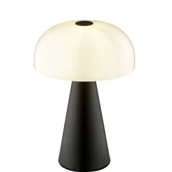 Lampe à poser Crescent métal noir mat et verre H.35,3cm IP20 E14 Brilliant
