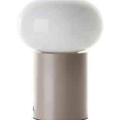 Lampe à poser Daeny verre et acier taupe, câble tissu noir H.27cm IP20 E27 25W Brilliant