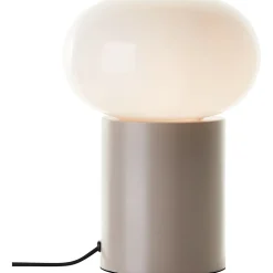 Lampe à poser Daeny verre et acier taupe, câble tissu noir H.27cm IP20 E27 25W Brilliant