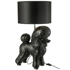 Lampe à Poser Déco "Caniche" 74cm Noir