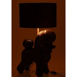 Lampe à Poser Déco "Caniche" 74cm Noir