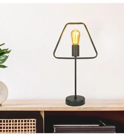 Lampe à poser déco style design industrielle en métal noir compatible LED E27