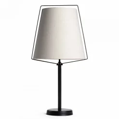 Lampe à poser design avec abat-jour en lin Oviala