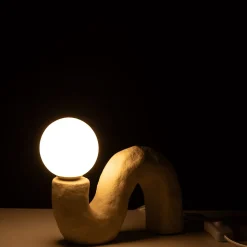 Lampe à poser design en pierre (8x22x17 cm - Beige)