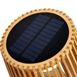 Lampe à poser d'extérieur en bambou à énergie solaire Okinawa câble jute H.36cm IP44 Newgarden
