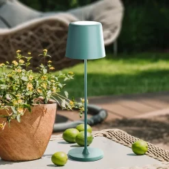 Lampe à poser d'extérieur LED integrée rechargeable USB Kaami vert IP44 2W 310lm Brilliant