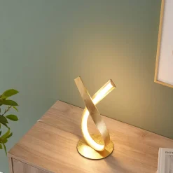 Lampe à poser dimmable doré effet feuille d'or - Millenium