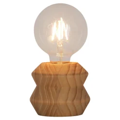 Lampe à poser effet bois E27 Ø11 x H.9cm 25W GoodHome Hoopoe