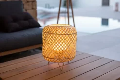 Lampe à poser en bambou sans fil Rodas IP54 900lm l.37 x H.27 cm