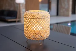 Lampe à poser en bambou sans fil Rodas IP54 900lm l.37 x H.27 cm