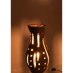 Lampe à poser en bois naturel 27x27x48 cm