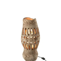 Lampe à poser en bois naturel 24x24x49 cm