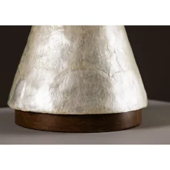 Lampe à Poser en Capiz "Donso" 56cm Gris Clair