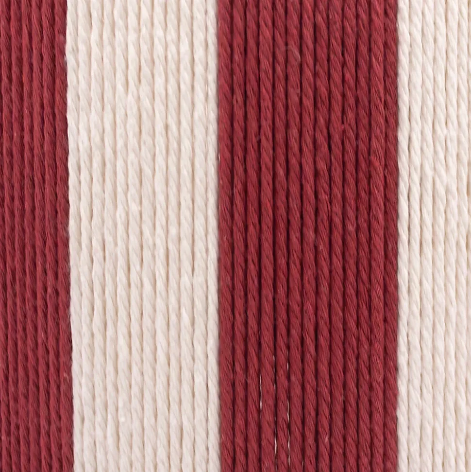 Lampe à poser en corde de coton rayée blanc et rouge H.42 cm E27 40 W Jumell Moyo