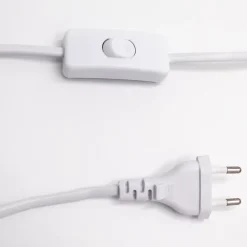 Lampe à poser en céramique rayée bleu, blanc et fibres tressées H.30 cm E27 40 W Jumell Quoki