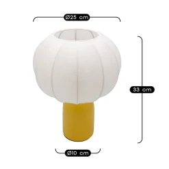 Lampe à poser en céramique jaune et tissu H.33 cm E27 40 W Jumell Requi