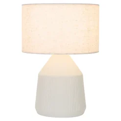 Lampe à poser en céramique blanc E27 ⌀28 x H.40cm 25W Goodhome Longclaw