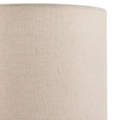 Lampe à poser en céramique et tissu blanc Spirea Ø.26 x H.40cm E27 15W GoodHome