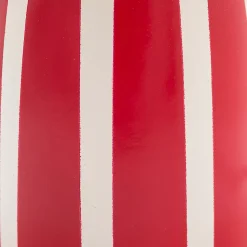 Lampe à poser en céramique rayée blanc, rouge framboise et fibres tressées H.30 cm E27 40 W Jumell Quoki