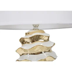 Lampe à Poser en Céramique "Space" 53cm Blanc & Or