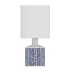Lampe à poser en céramique tissé bleu Ø.14 x H.29cm E14 40W Lussiol, Gisèle