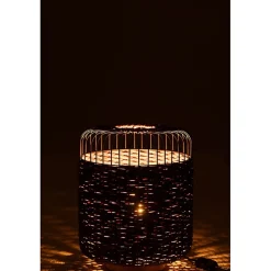 Lampe à poser en métal et fibre mauve 27x27x34.5 cm