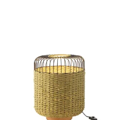 Lampe à poser en métal et fibre verte 27x27x34.5 cm