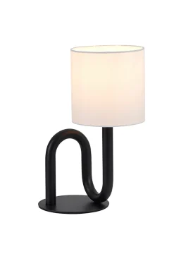 Lampe à poser en métal noir et tissu H.33cm E27 60W, Jumell Wama