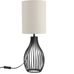 Lampe à poser en métal noir et lin H.44cm E27 40W Seynave, Joby