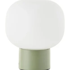 Lampe à poser en métal vert kaki et verre ⌀17 x H.19,6cm E14 20W , Camille Brilliant