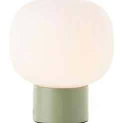 Lampe à poser en métal vert kaki et verre ⌀17 x H.19,6cm E14 20W , Camille Brilliant