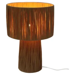 Lampe à poser en raphia Bellflower H.38 x Ø.26cm E27 28W GoodHome