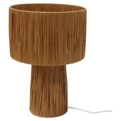 Lampe à poser en raphia Bellflower H.38 x Ø.26cm E27 28W GoodHome